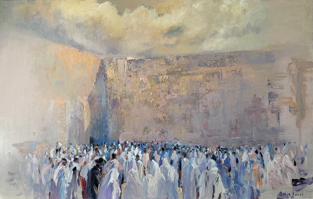 Praying by the Western Wall, acrylic on canvas, 90x140cm (35.5x55in)