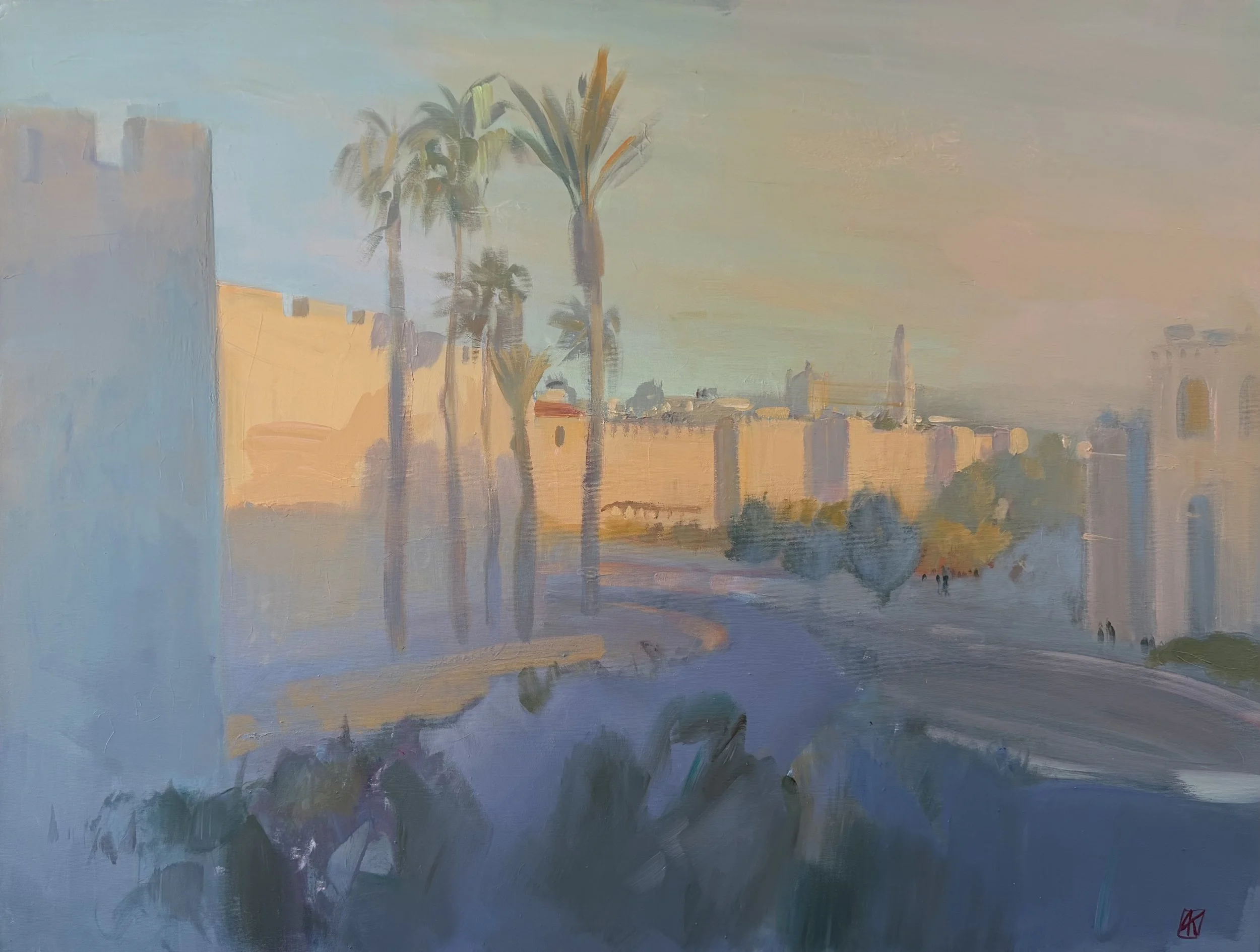 “Sun over the City” 2026, 90x120cm, (35,4 x47,2 in), acrylic on canvas
