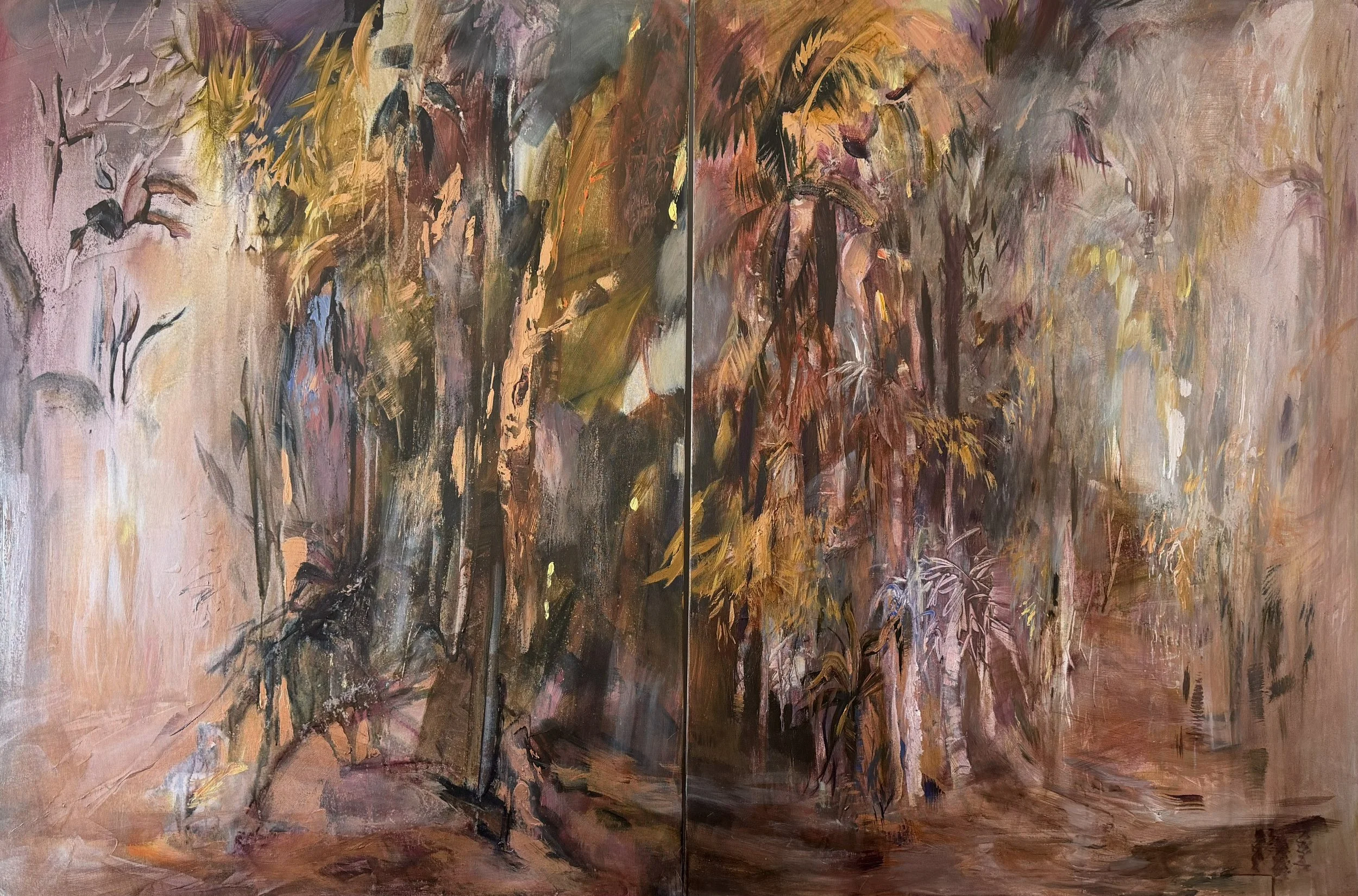 Threshold 2026, 2 panels 120x90 cmx2, (47,2x35,4 in x 2). acrylic on canvas
