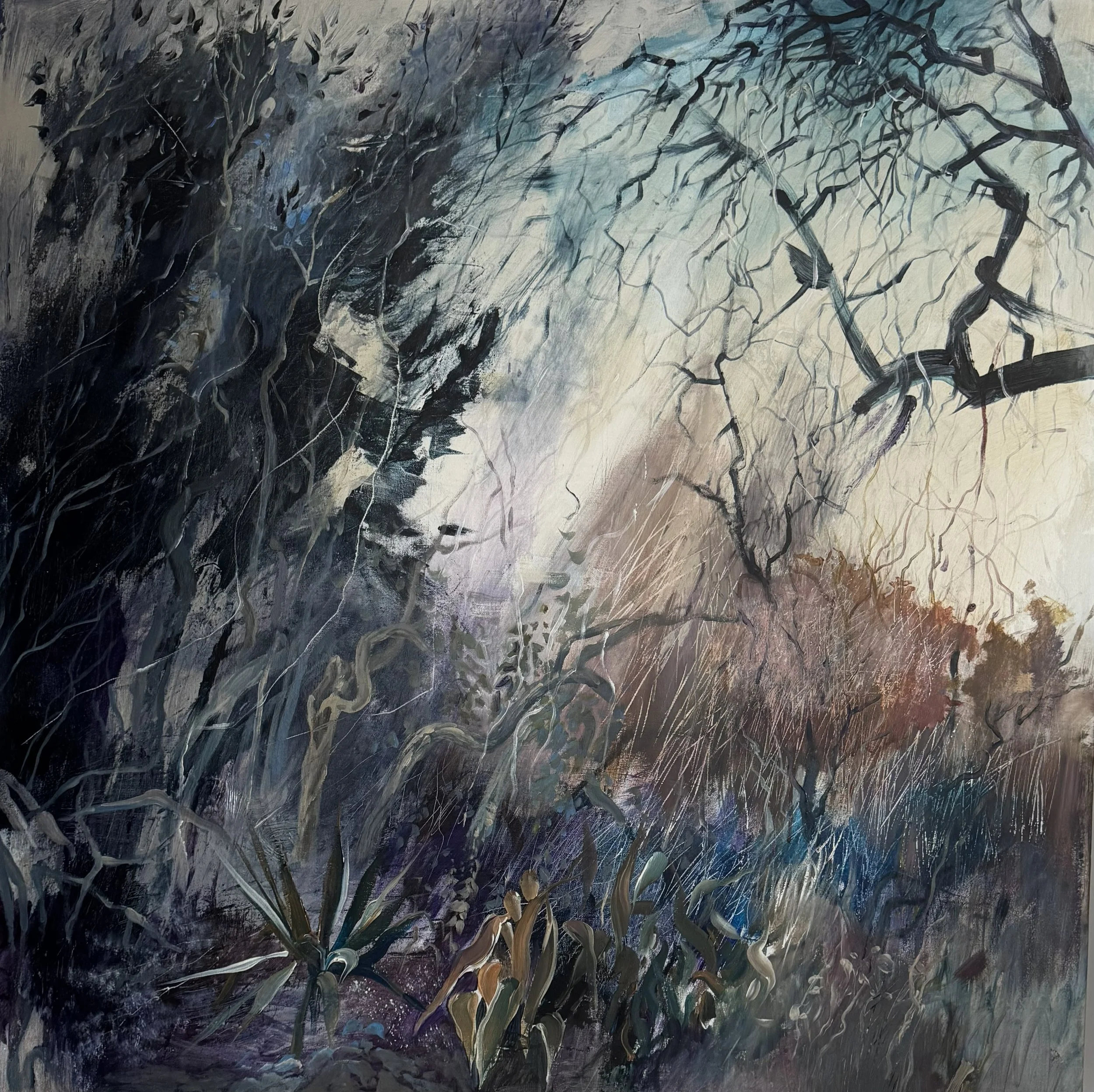 Twilight Garden 2024, 100x100 cm, (39,4 x 39,4 in), acrylic on canvas
