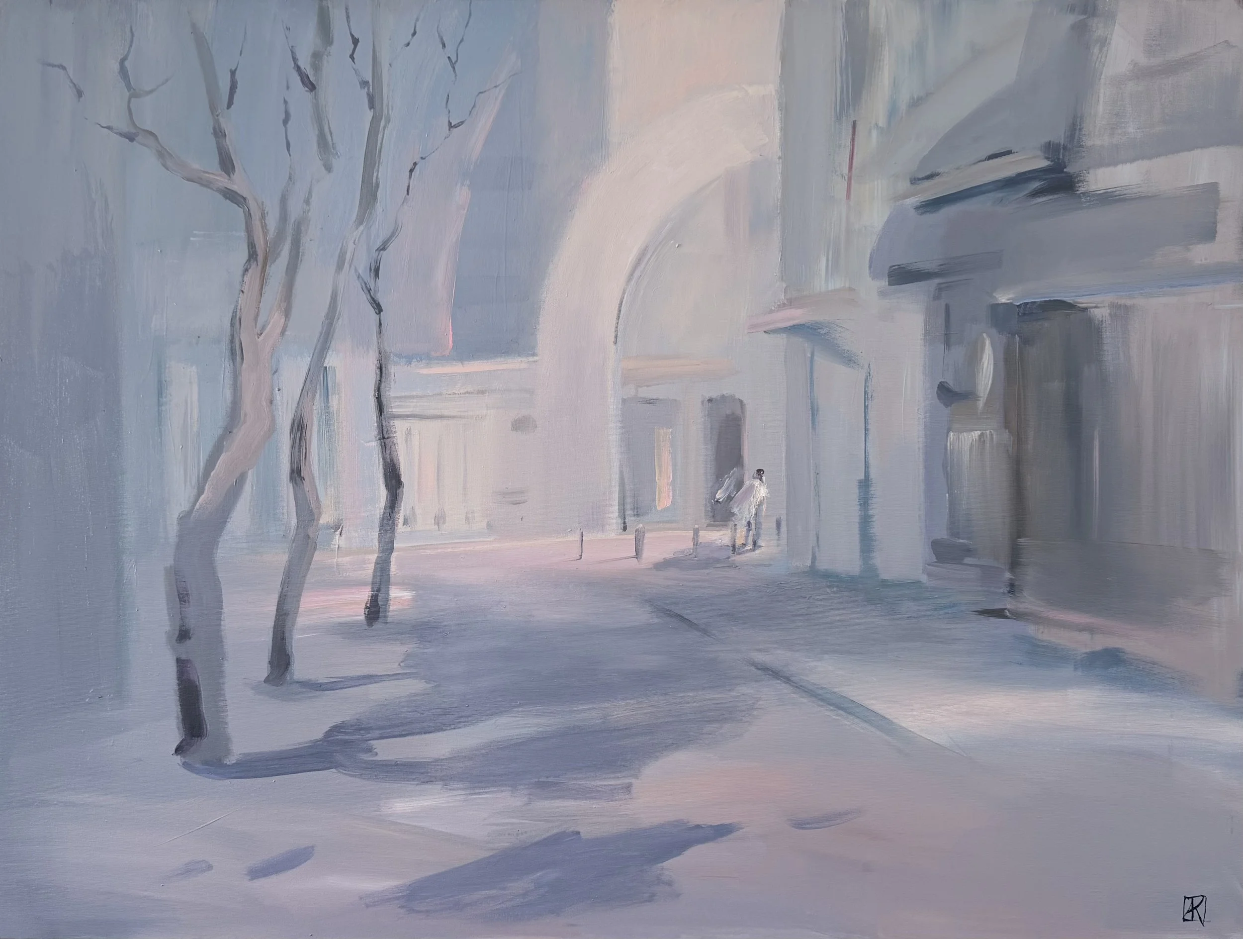 “While the City sleeps” 2026, 90x120cm, (35,4 x47,2 in), acrylic on canvas
