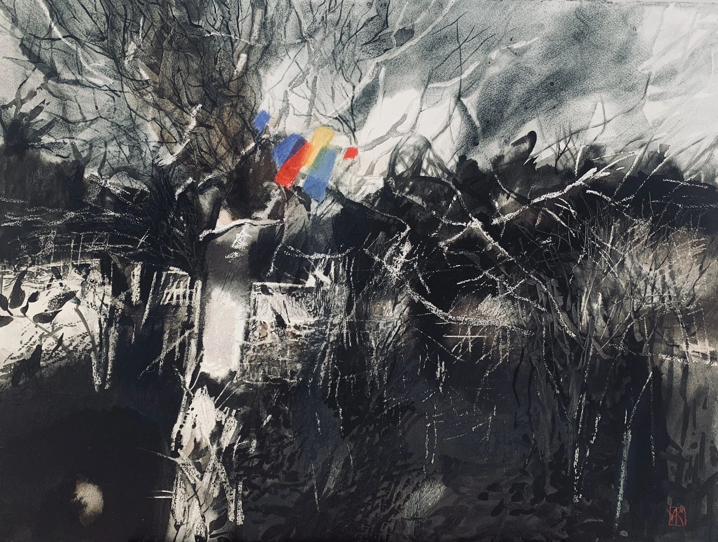 "Remember your desires" (2023)
60x80cm. ink, watercolor and pastel on paper