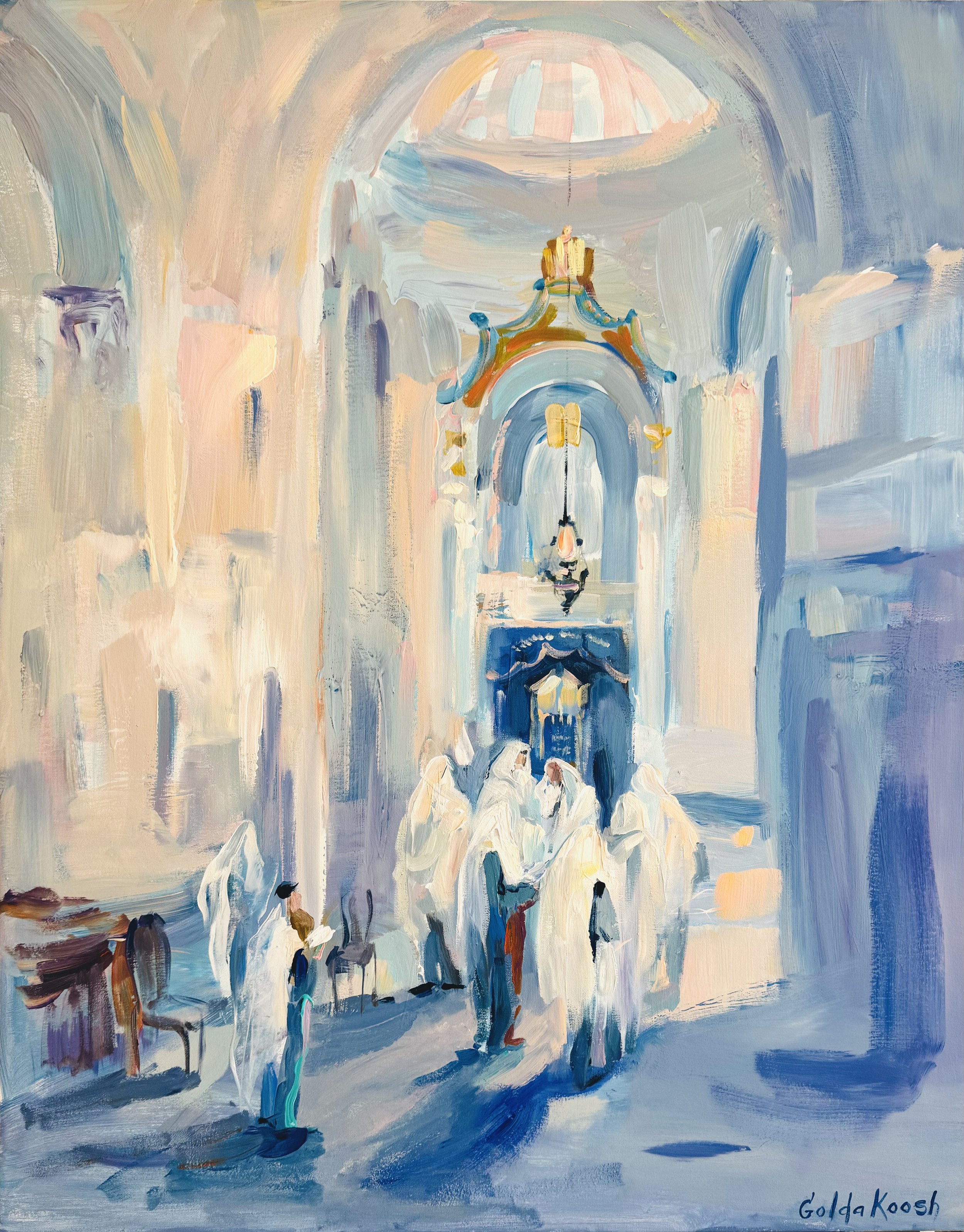 In the Synagogue, acrylic on canvas, 100x80cm (39x31in)