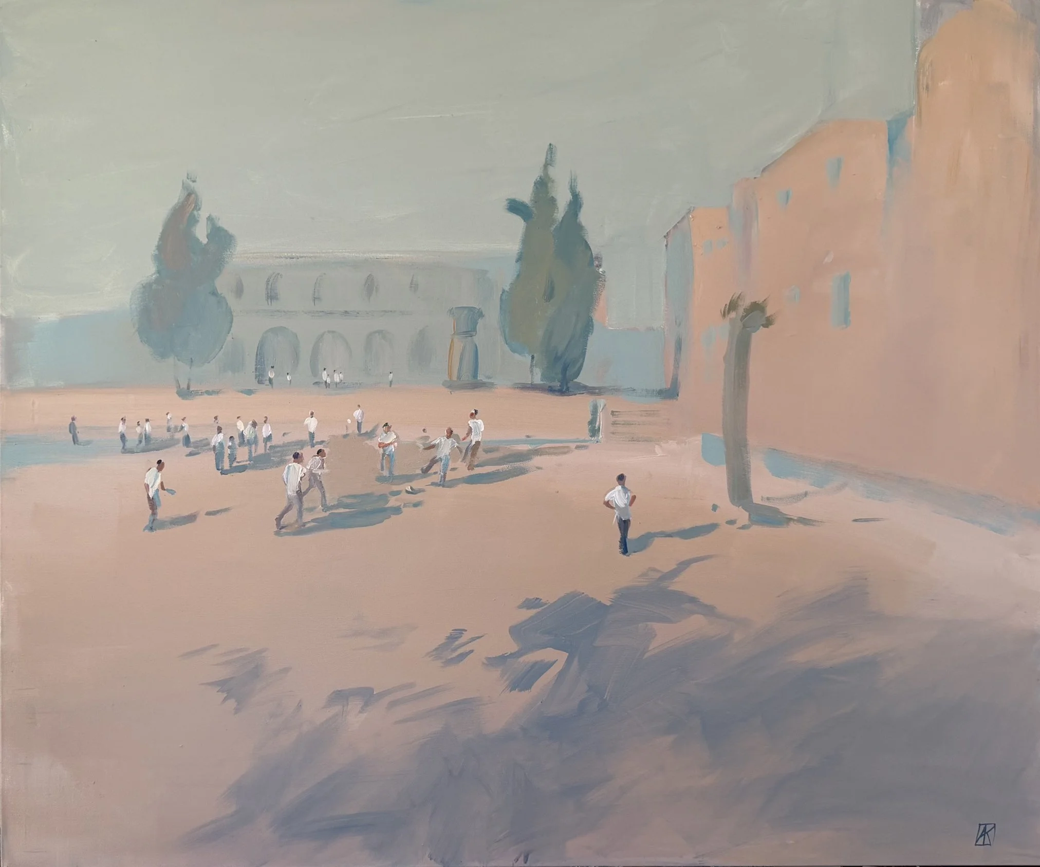 “Again, children will play in your streets” 2026, 100x120cm, (39,4 x47,2 in), acrylic on canvas
