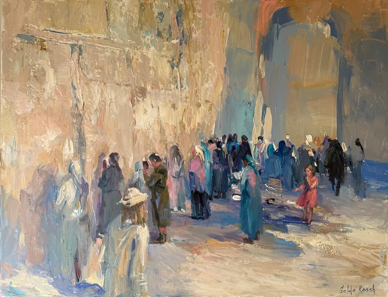 Women by The Kotel, acrylic on canvas, 90x120cm (35.5x47in)