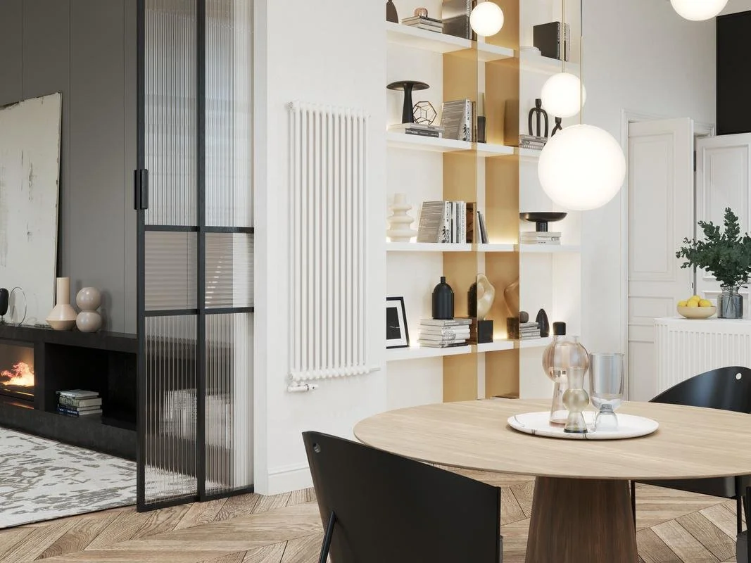 Tubus 2 διακοσμητικό καλοριφέρ, κάθετης τοποθέτησης, χρώματος λευκό, ιδανικό για τραπεζαρία