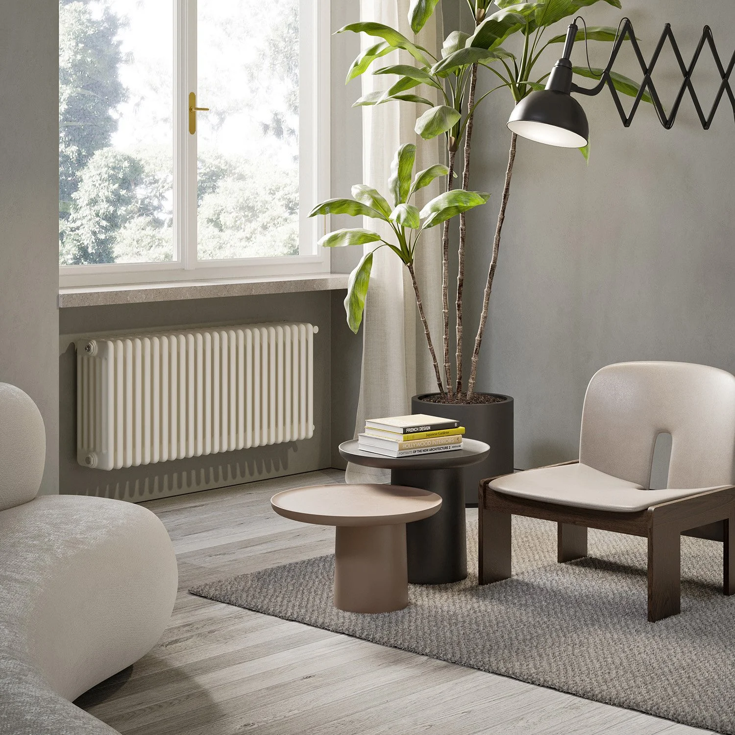 Tesi 6 διακοσμητικό καλοριφέρ, κάθετης τοποθέτησης, χρώματος μπεζ, ιδανικό για σαλόνι
