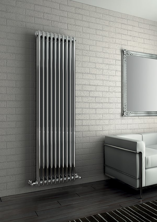 Tesi 3 διακοσμητικό καλοριφέρ, κάθετης τοποθέτησης, χρώματος χρώμιο, ιδανικό για σαλόνι
