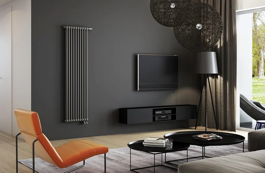 Tubus 2 διακοσμητικό καλοριφέρ, κάθετης τοποθέτησης, χρώματος ανθρακί, ιδανικό για σαλόνι