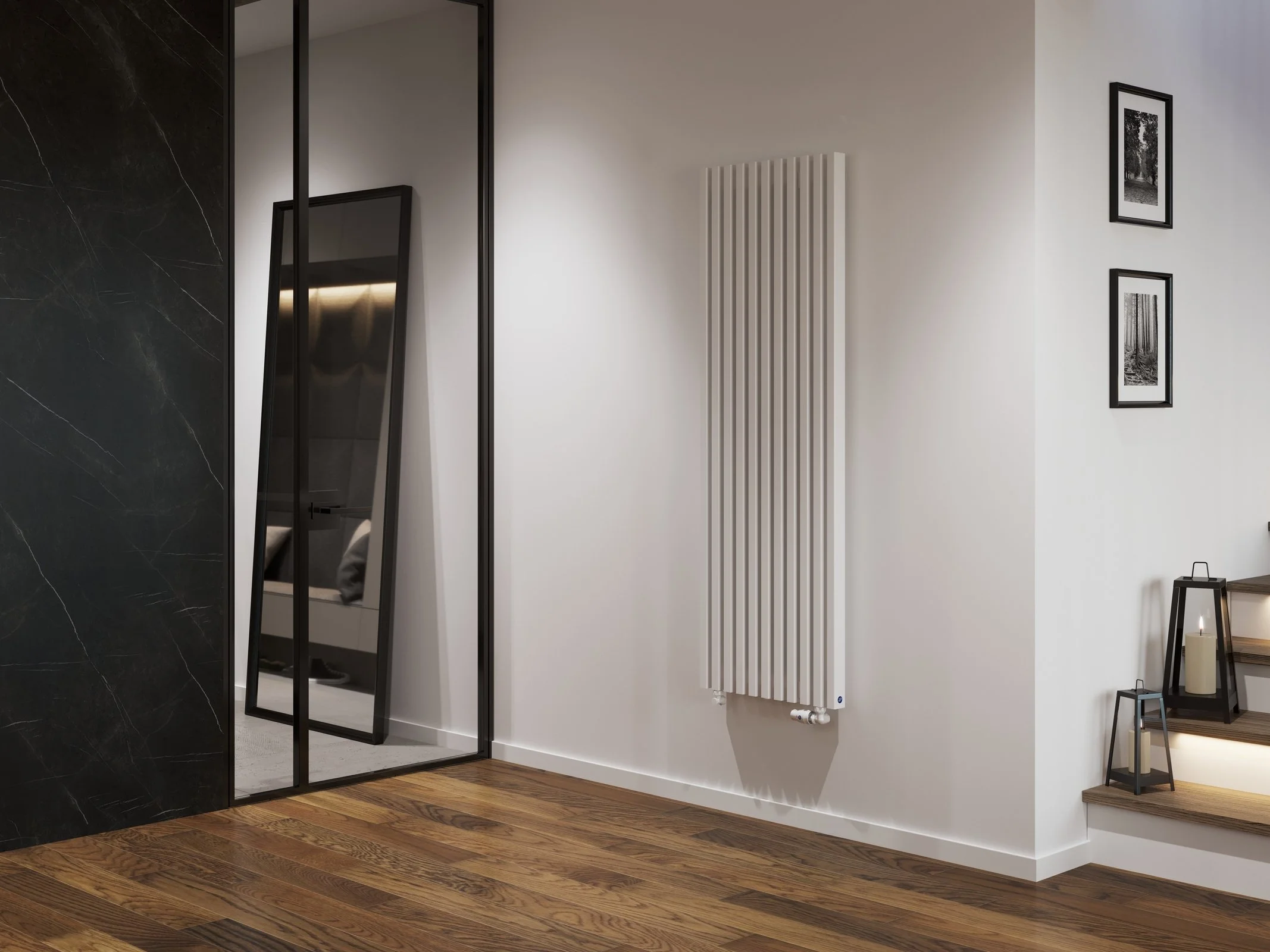 Inaf διακοσμητικό καλοριφέρ, κάθετης τοποθέτησης, χρώματος λευκό, ιδανικό για χολ