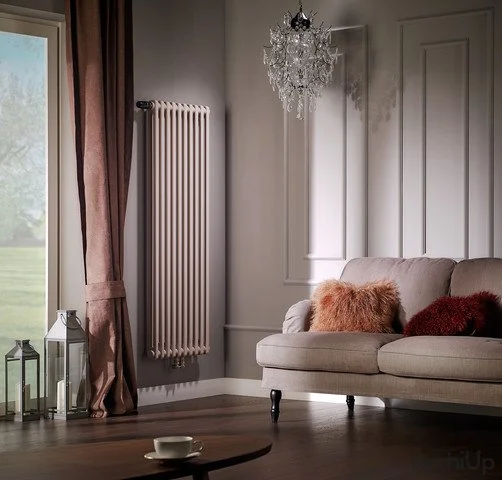 Delta Laserline 2 διακοσμητικό καλοριφέρ, κάθετης τοποθέτησης, χρώματος μπεζ, ιδανικό για σαλόνι