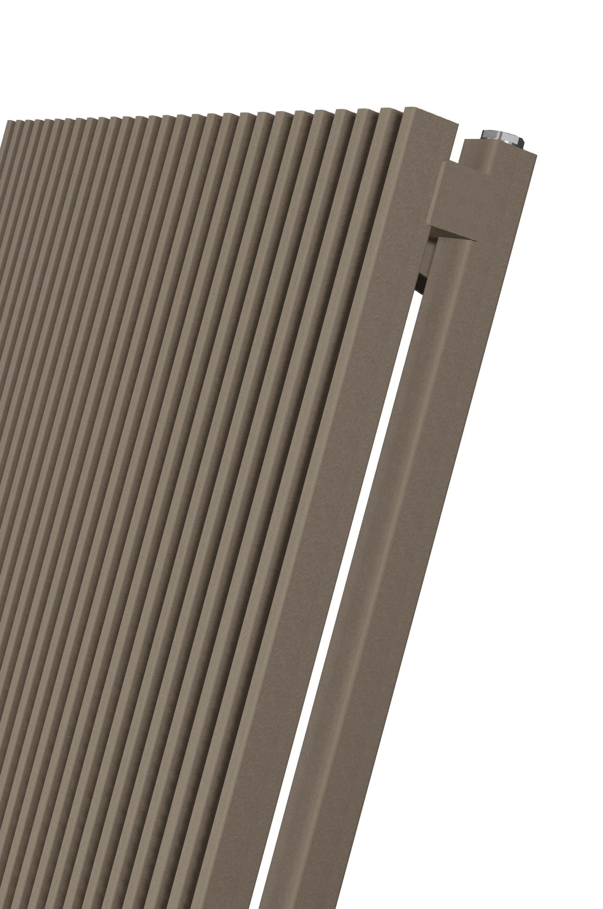 Afro New διακοσμητικό καλοριφέρ, κάθετης τοποθέτησης, χρώματος μπεζ.