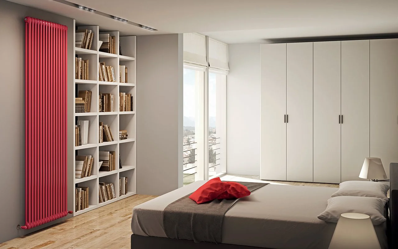 Tesi 2 διακοσμητικό καλοριφέρ, κάθετης τοποθέτησης, χρώματος κόκκινο, ιδανικό για υπνοδωμάτιο