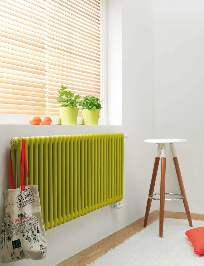 Tubus 3 διακοσμητικό καλοριφέρ, κάθετης τοποθέτησης, χρώματος πράσινο, ιδανικό για σαλόνι