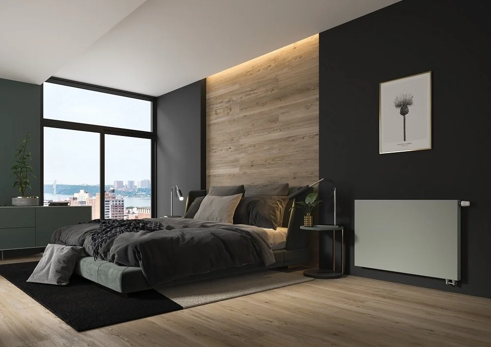 Plan διακοσμητικό καλοριφέρ, χρώματος γκρι, ιδανικό για υπνοδωμάτιο