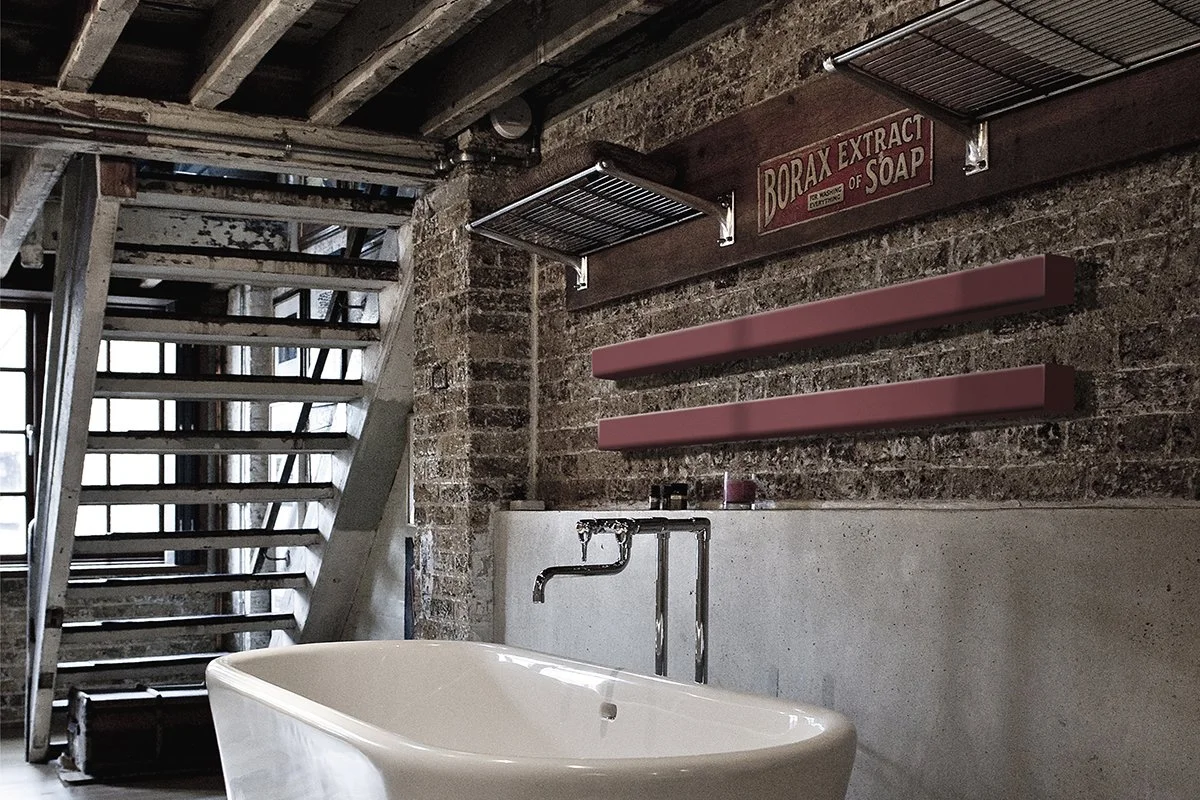 Onetube διακοσμητικό καλοριφέρ οριζόντιας τοποθέτησης, χρώματος αμέθυστου, ιδανικό για μπάνιο.