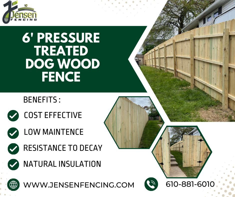 🌿 Our pressure-treated hand-crafted fences offer the perfect balance of strength and aesthetics, creating a stunning backdrop for your outdoor gatherings. 
.
.
.
.
.
.
.
#jensefencing #fencecontractorpa #fenceinstaller #NatureInspired #OutdoorSanctu