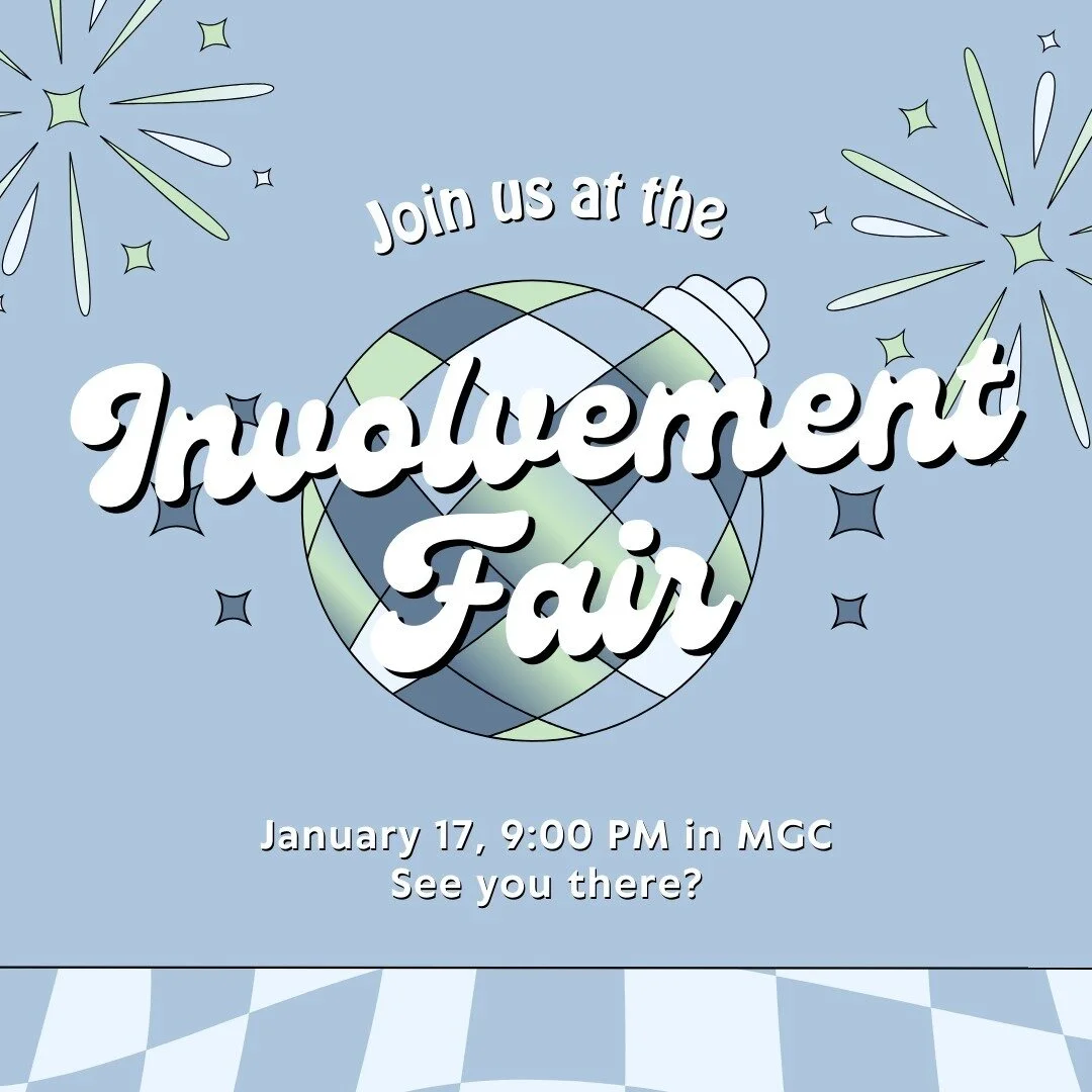 Mark your calendars! We hope to see you all at the Involvement Fair from 9-11 pm in MGC on January 17th! 🪩🤍

#girlswhogame