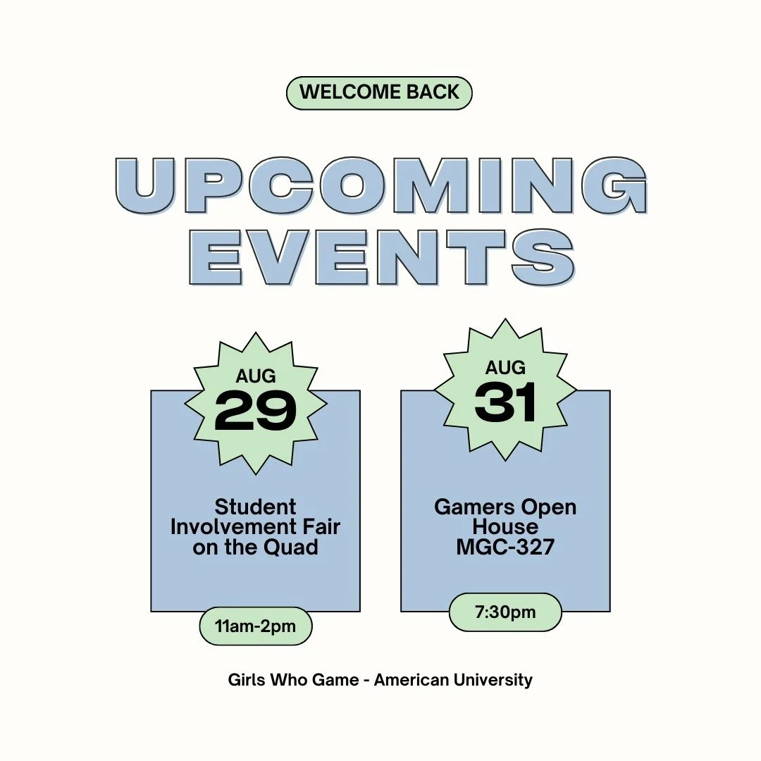 We're baaaaaackkkk... Did you miss us? Because we missed you &lt;3

We are so excited for this upcoming semester and cannot wait to meet all of you!

#girlswhogameau #americanuniversity