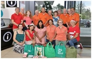 Our rotary team pose for a photograph as we give presents to staff and patients at the hospital on Christmas day