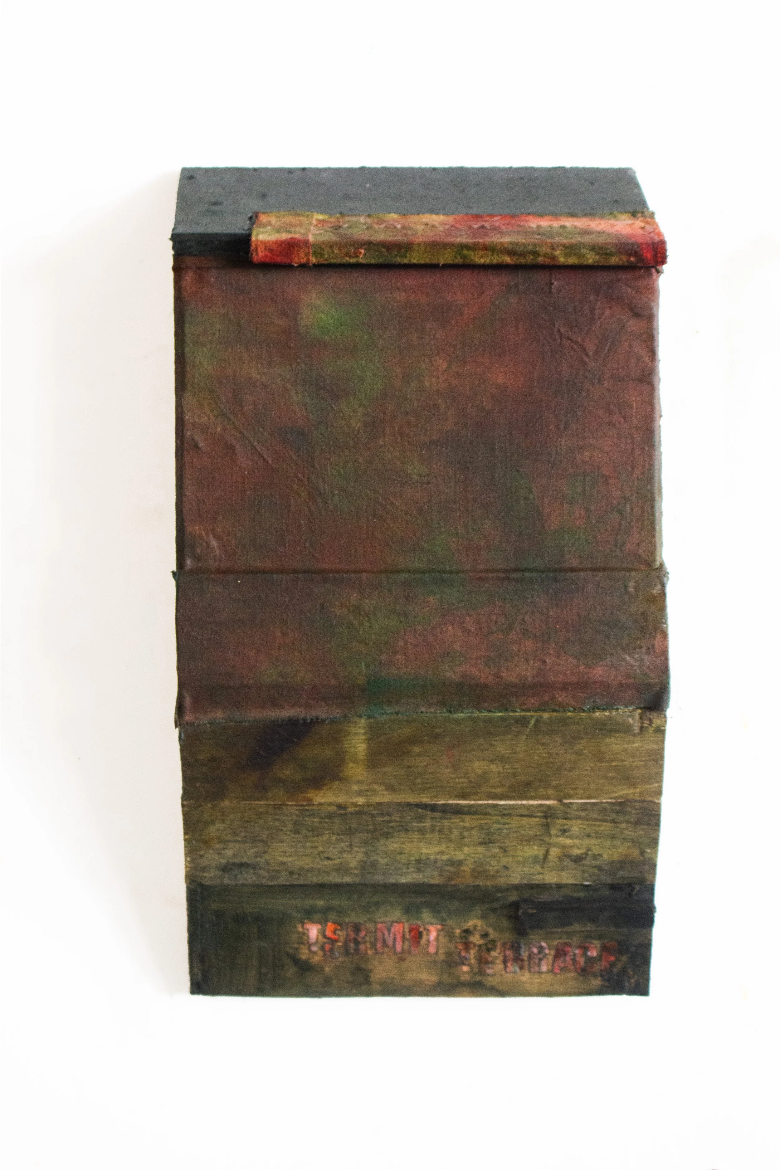 Termit terrace -wood, acrylic, textile, wax, 2025    