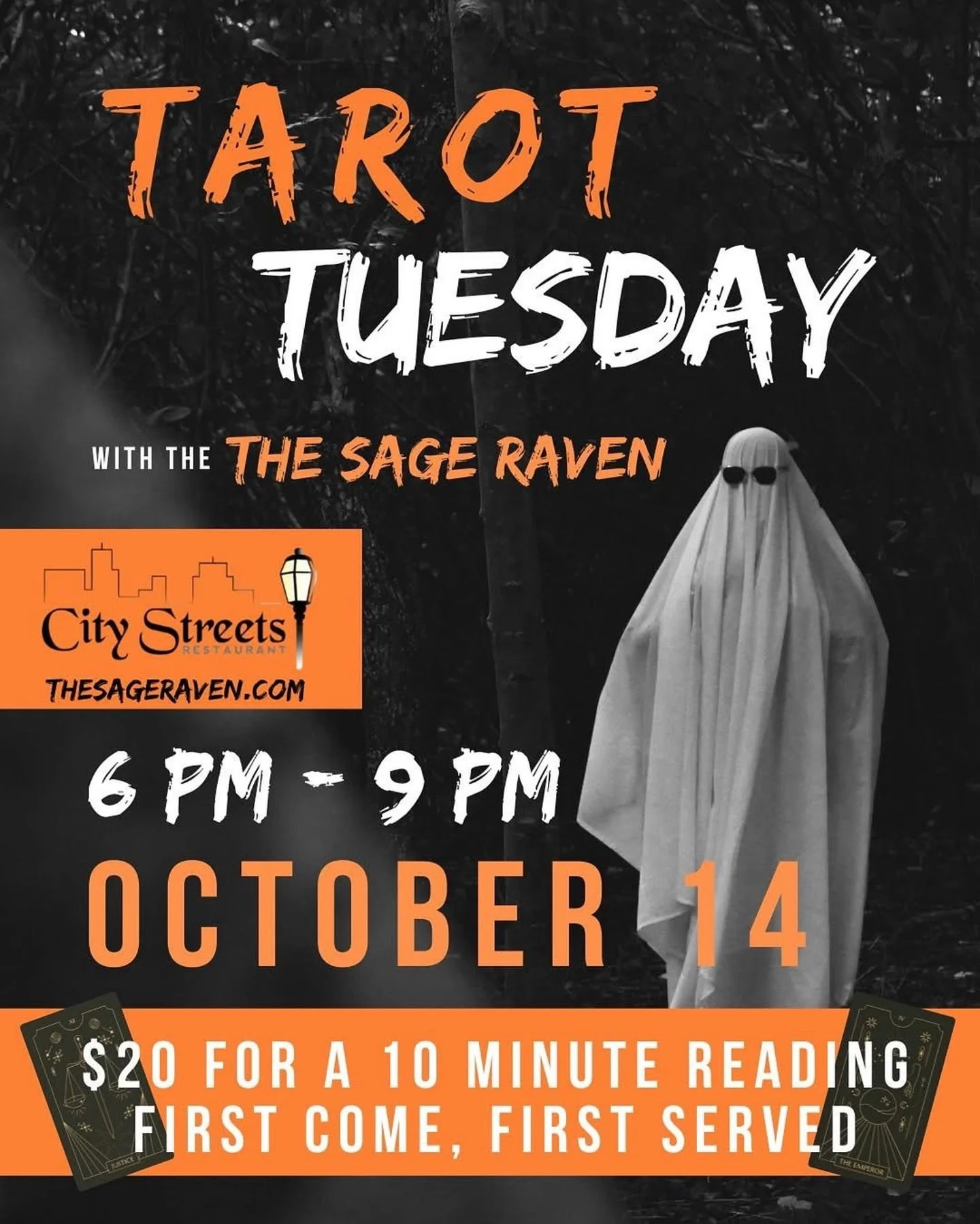 TONIGHT @citystreetsrest! ✨

👉 Tarot Tuesday with @thesageraven 🔮
👉 Incredible eats + spooky-season vibes 🍽️🎃

First come, first served - make your Tuesday extraordinary.

📷 City Streets Restaurant

#Waltham #WaverleyOaks