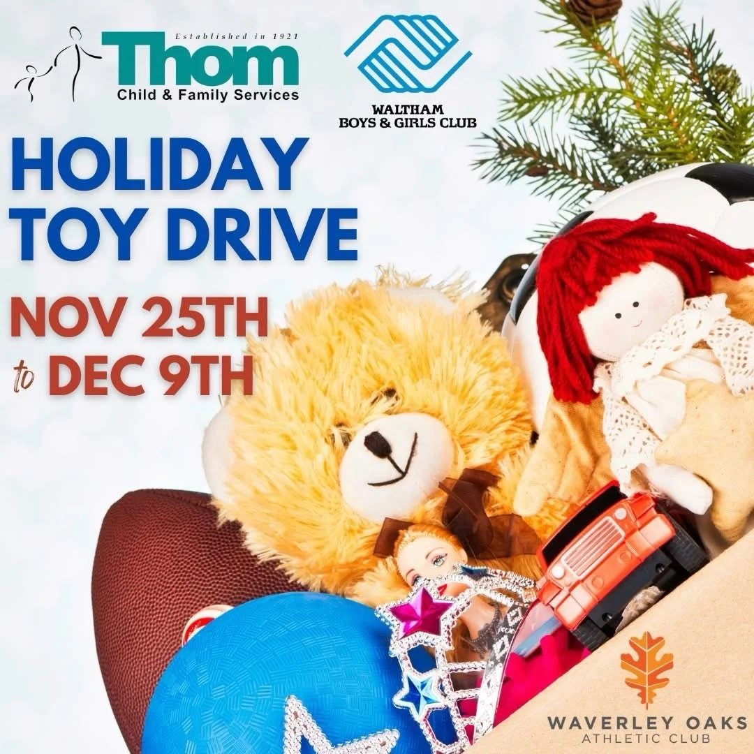 The season of giving is here! ✨ Help fill the bins during @waverleyoaksathletic&rsquo;s Holiday Toy Drive! 🎁 

They&rsquo;re collecting new, unwrapped toys for kids of all ages - from infants to teens. 🪁🚂🧸

Every single donation makes a differenc