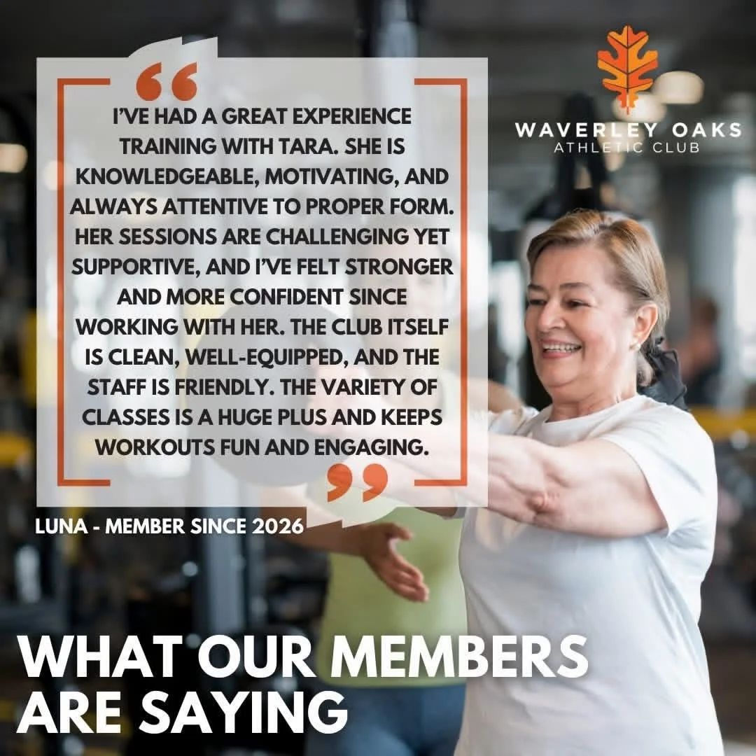 Stronger. More confident. More energized. 💪

With knowledgeable trainers like Tara and a wide variety of classes to keep workouts fresh &amp; exciting, @waverleyoaksathletic is a place where members can truly thrive. ✨

If you haven&rsquo;t experien