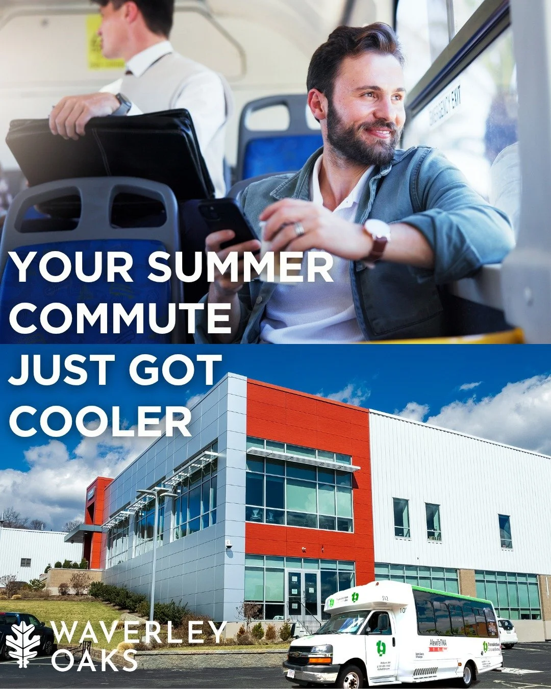Summer commuting, simplified. ☀️ Waverley Oaks Park&rsquo;s dedicated shuttle provides convenient connections to Alewife Station and Waverley Commuter Rail Station - no car required. 🚌🚇

Learn more: waverleyoakspark.com (link in bio)

#Waltham #Wav