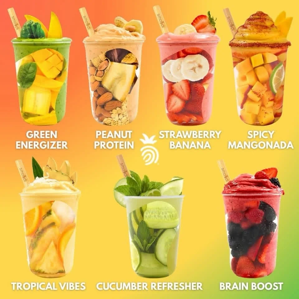 Sip your way to something delicious! 🥭🍓🥒🍌

From the Green Energizer and Peanut Protein to island-inspired favorites like Spicy Mangonada and Tropical Vibes, there&rsquo;s a @getsmoodi for every mood and goal. 🥤✨

Now available on the Main Level 