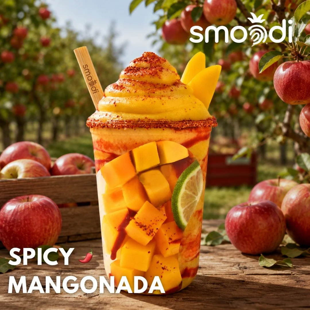Apple season is here, and @getsmoodi is serving up a little fall flavor. 🍎🍂

Mangonada blends mango, agave, chamoy, and apple into one bold, refreshing smoothie - hydration with a sweet and spicy kick. 🌶️

With 3x electrolytes and 55 mg of vitamin