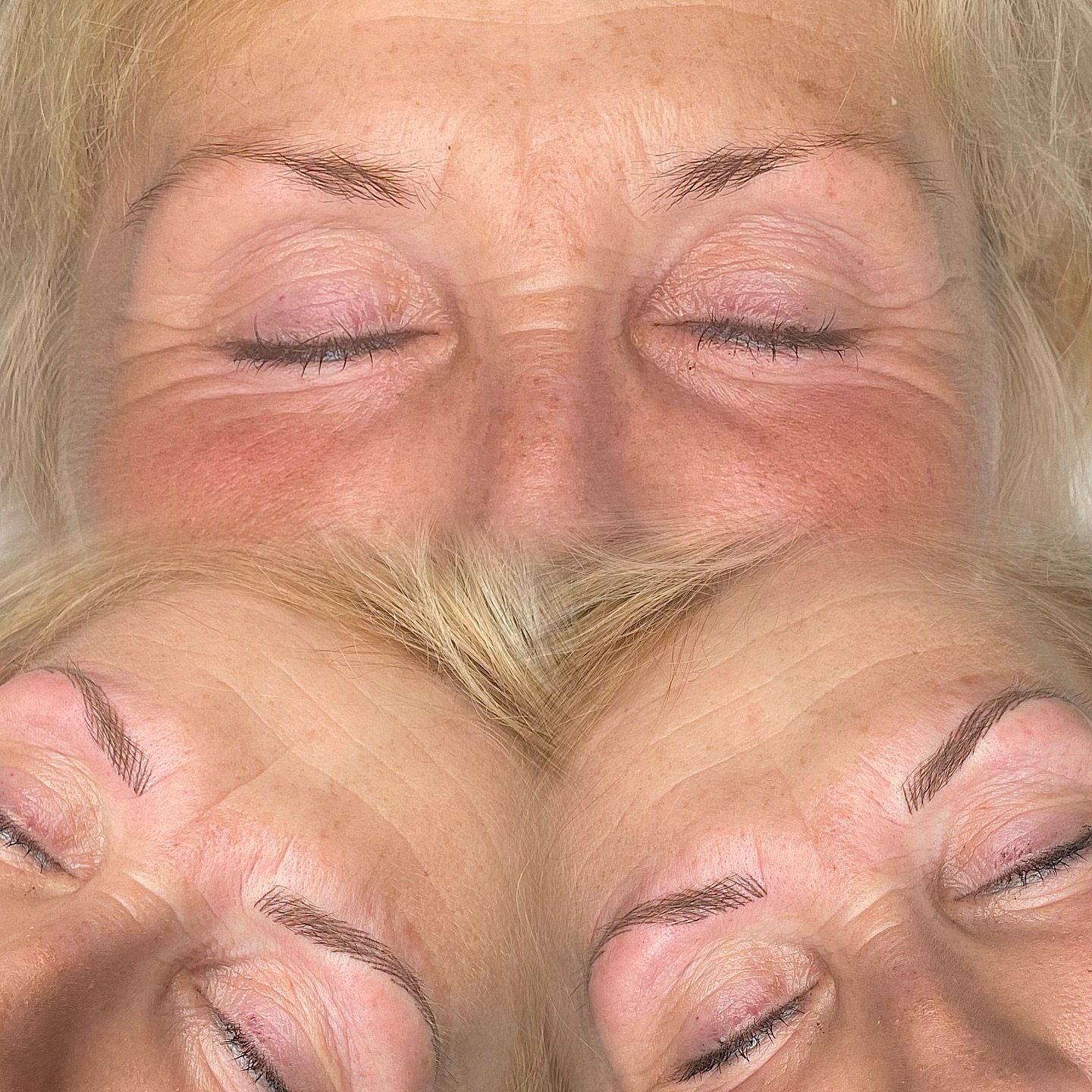 Where we started and where we finished. 👆🏻 

I absolutely loved creating these brows by simply adding extra machine strokes to fill and enhance the natural brows. 

Less is always more ✨

@killerbeautypmu Vertix 0.20 liner 
@tinadaviesprofessional 
