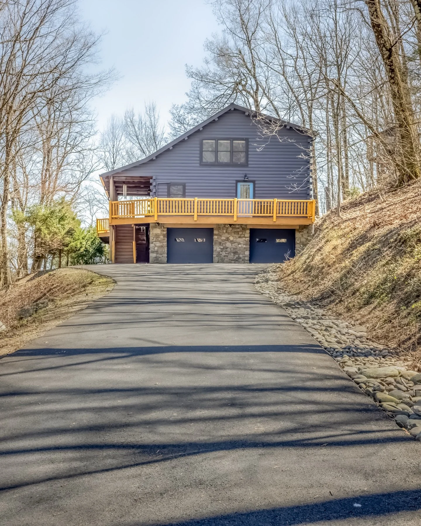 Located on one of the prettiest roads in New Paltz, this 3-bedroom contemporary log home feels like your own modern-day Robinson Crusoe treehouse&mdash;private, peaceful, and surrounded by nature.

&bull; 3 bedrooms | 3 baths
&bull; Expansive decking