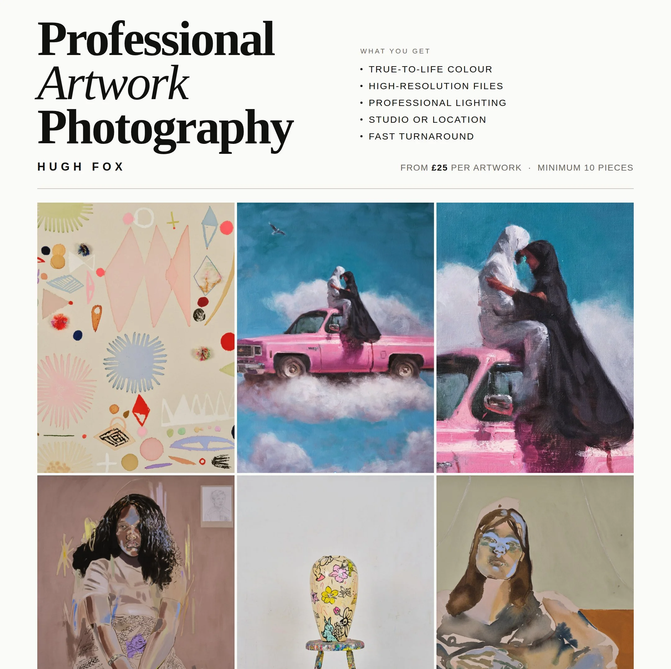 PROFESSIONAL ARTWORK PHOTOGRAPHY