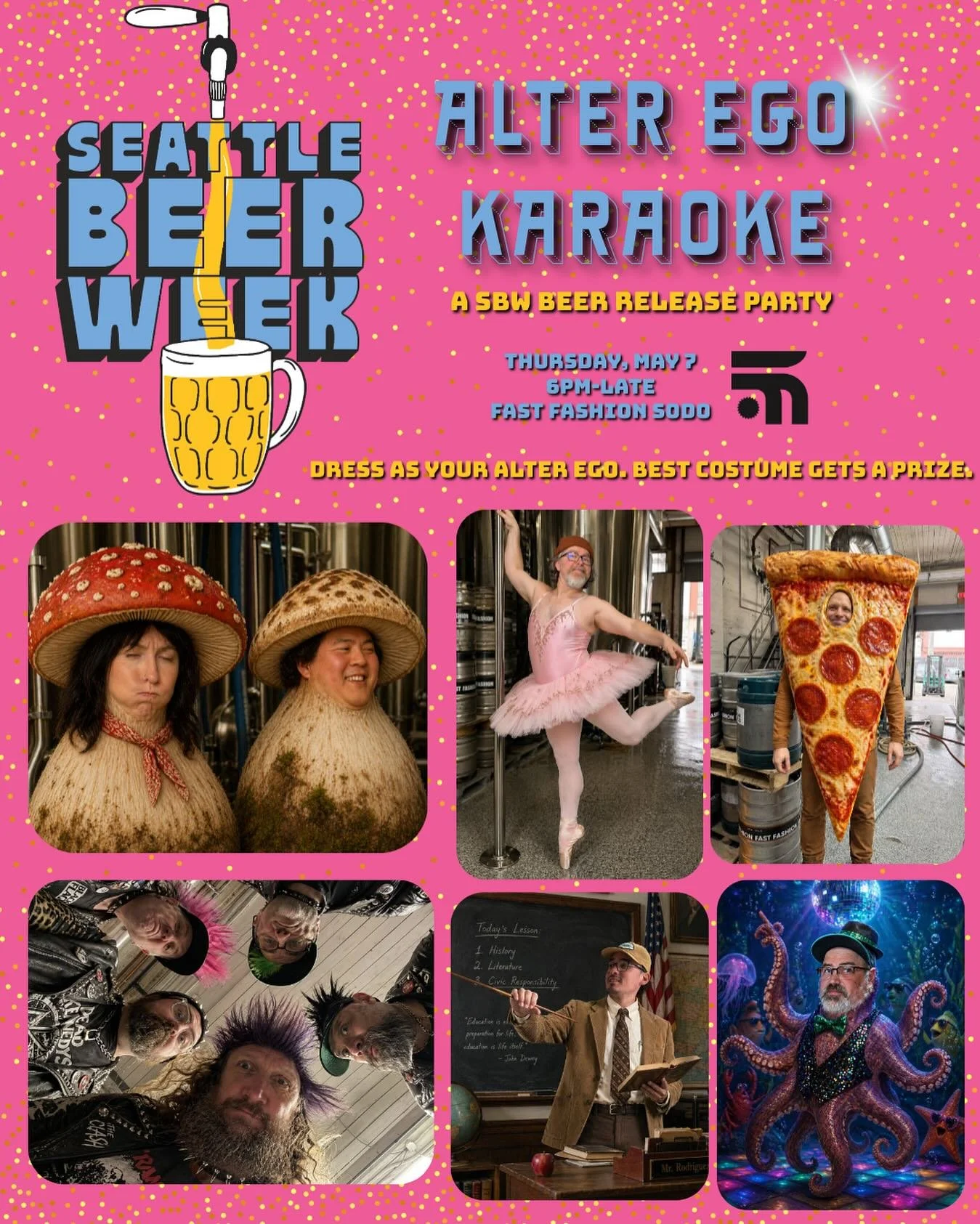 Seattle Beer Week 2026 kicks off one week from today! Join us at @fastfashionbeer at 6pm for our ceremonious start to 10 days of craft beer revelry. 

Kick off starts at 6pm with shenanigans going late into the evening with Alter Ego Karaoke. 

#wabe