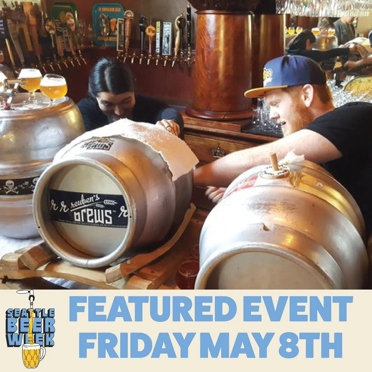 Thanks to everyone who made it down to @fastfashionbeer yesterday for the kick off party!

Featured events for today include one of beer weeks longest running ones, Seattle Cask-O-Rama at @bppub Beveridge Place Pub. 12 cask conditioned beers from 12 