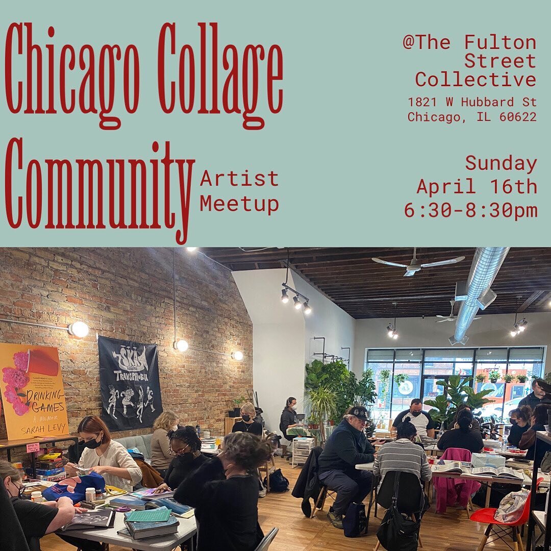 Happy Sunday, friends!

Announcing our April Artist Meetup, taking place on Sunday the 16th from 6:30 to 8:30pm. We are setting up in the awesome space of Fulton Street Collective - located within The Hubbard Street Lofts in West Town. 

We will be w