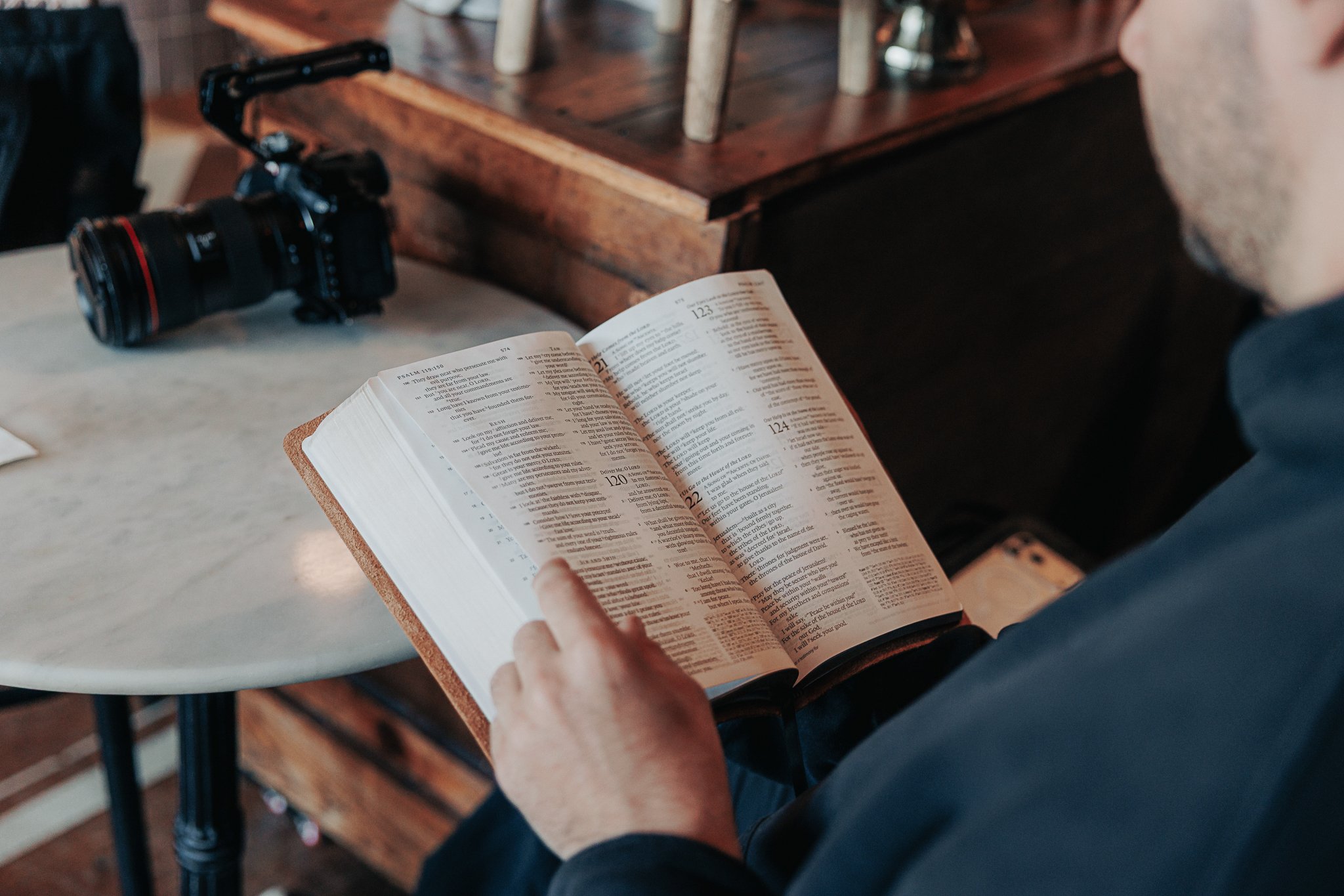 ESV Large Print Thinline Reference Leather Bible by Scriptura Bibles