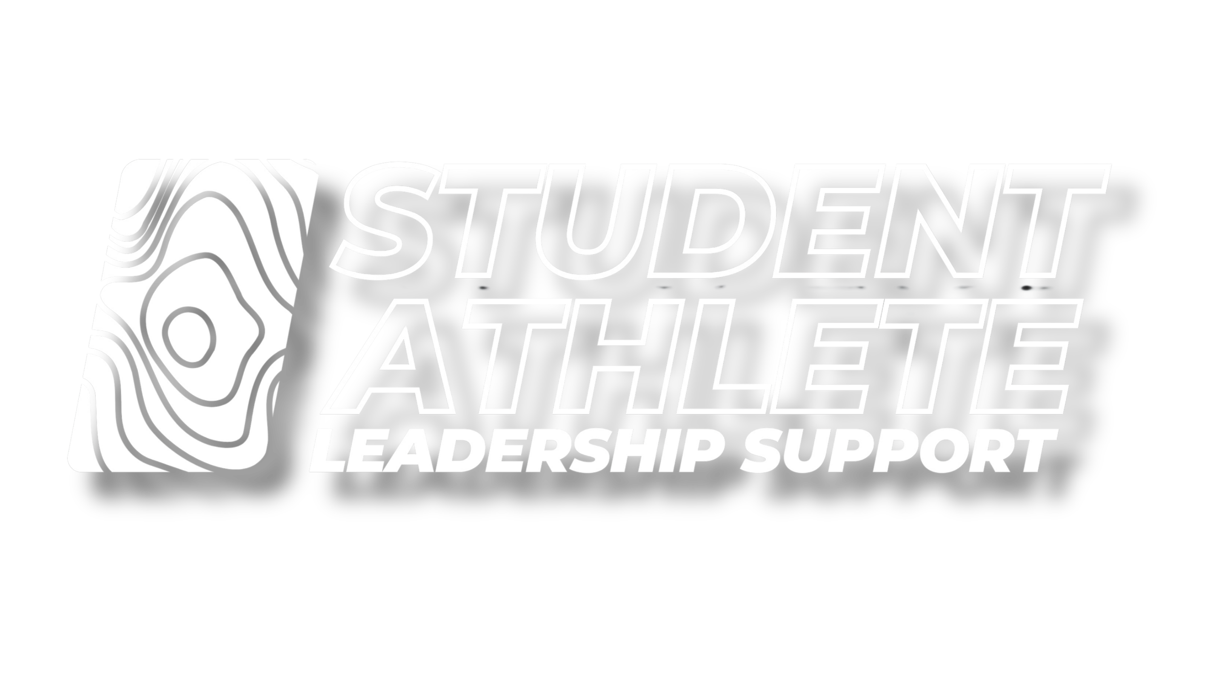 Logo with a stylized black and white topographical map design and text that reads 'STUDENT ATHLETE LEADERSHIP SUPPORT'.