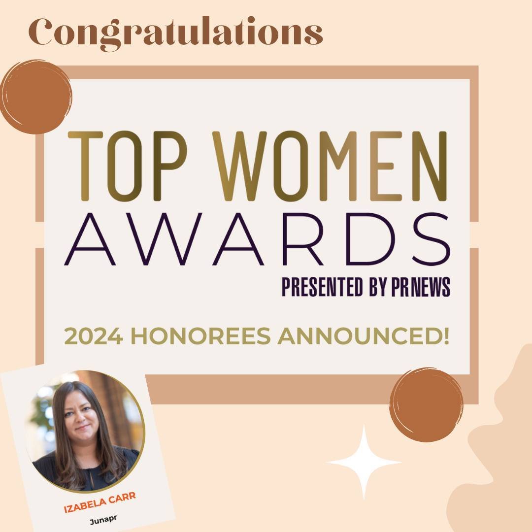 Celebrating the game-changers in our industry! Shout out to @junaprcommunications' Izabela Carr for securing her place in @prnews Top Women in The Motivators of 2024! Her leadership and innovation are an inspiration to us all. Here's to the women bla