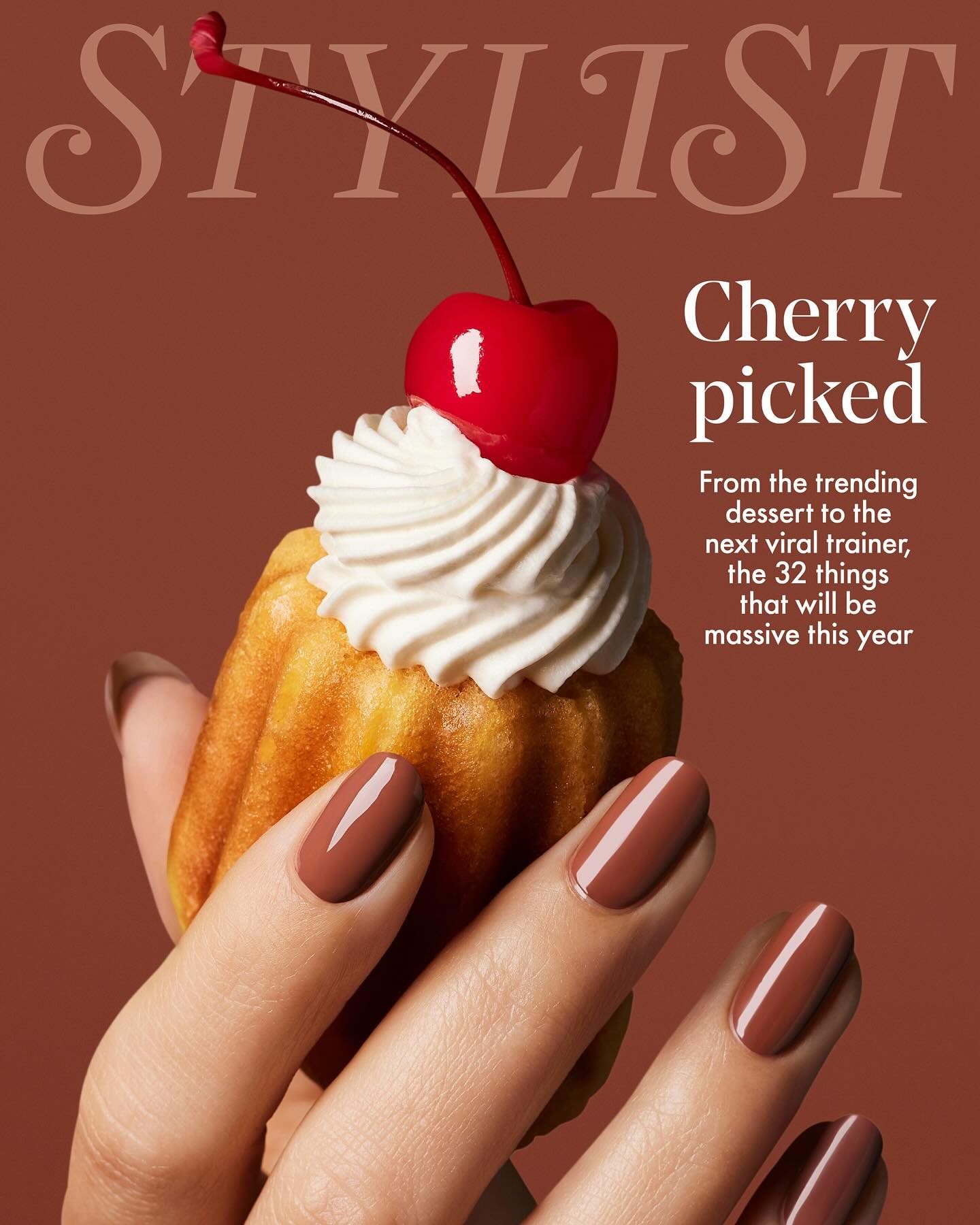 Last week&rsquo;s cover for @stylistmagazine 🍒 (and my first ever cover) feeling all the feels and very grateful to have been able to be part of a very talented team of creatives! P.S. Baba&rsquo;s and mocha manicures are the new cool thing, so jump