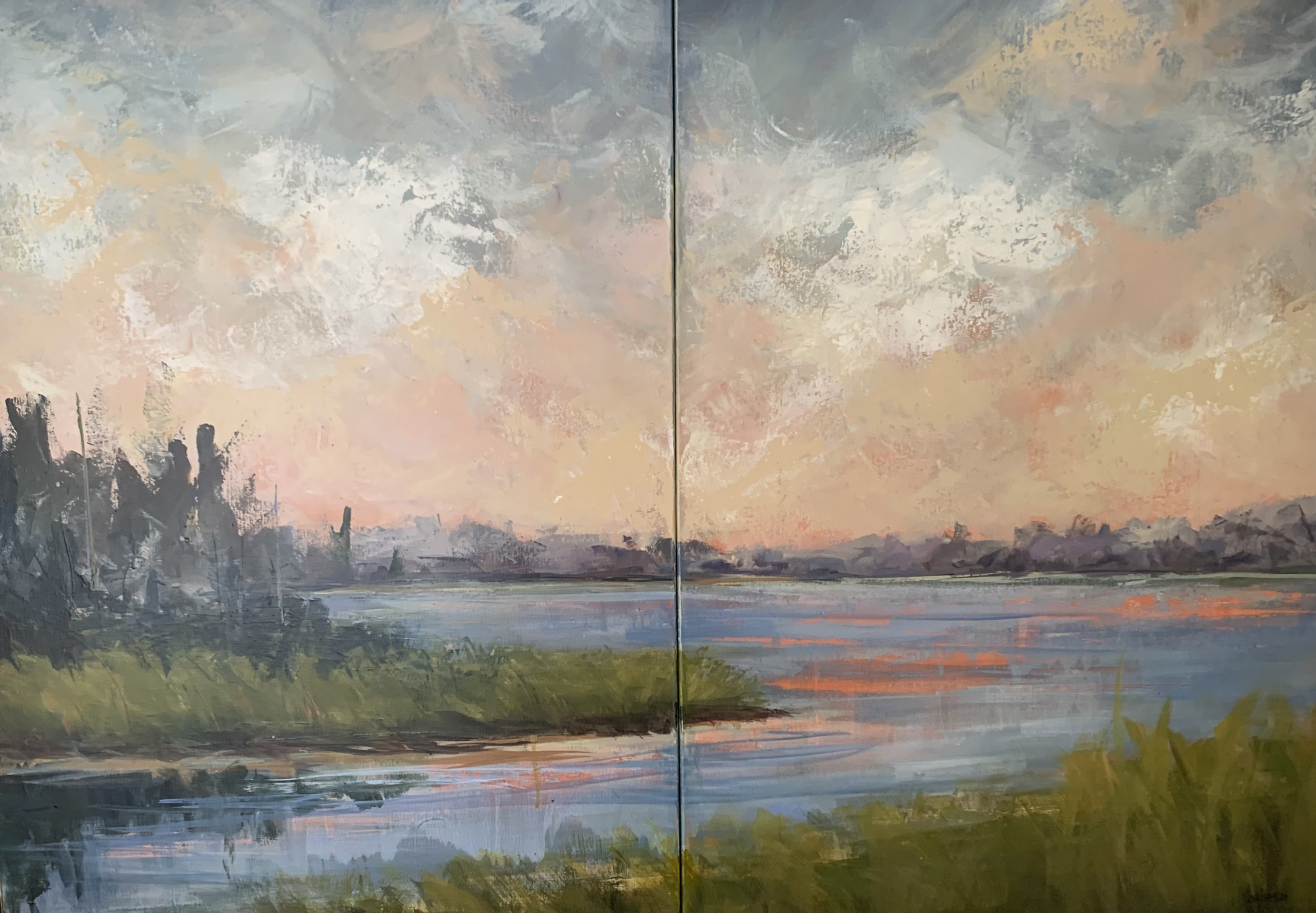Riverbend diptych  48"x48"  $3500
