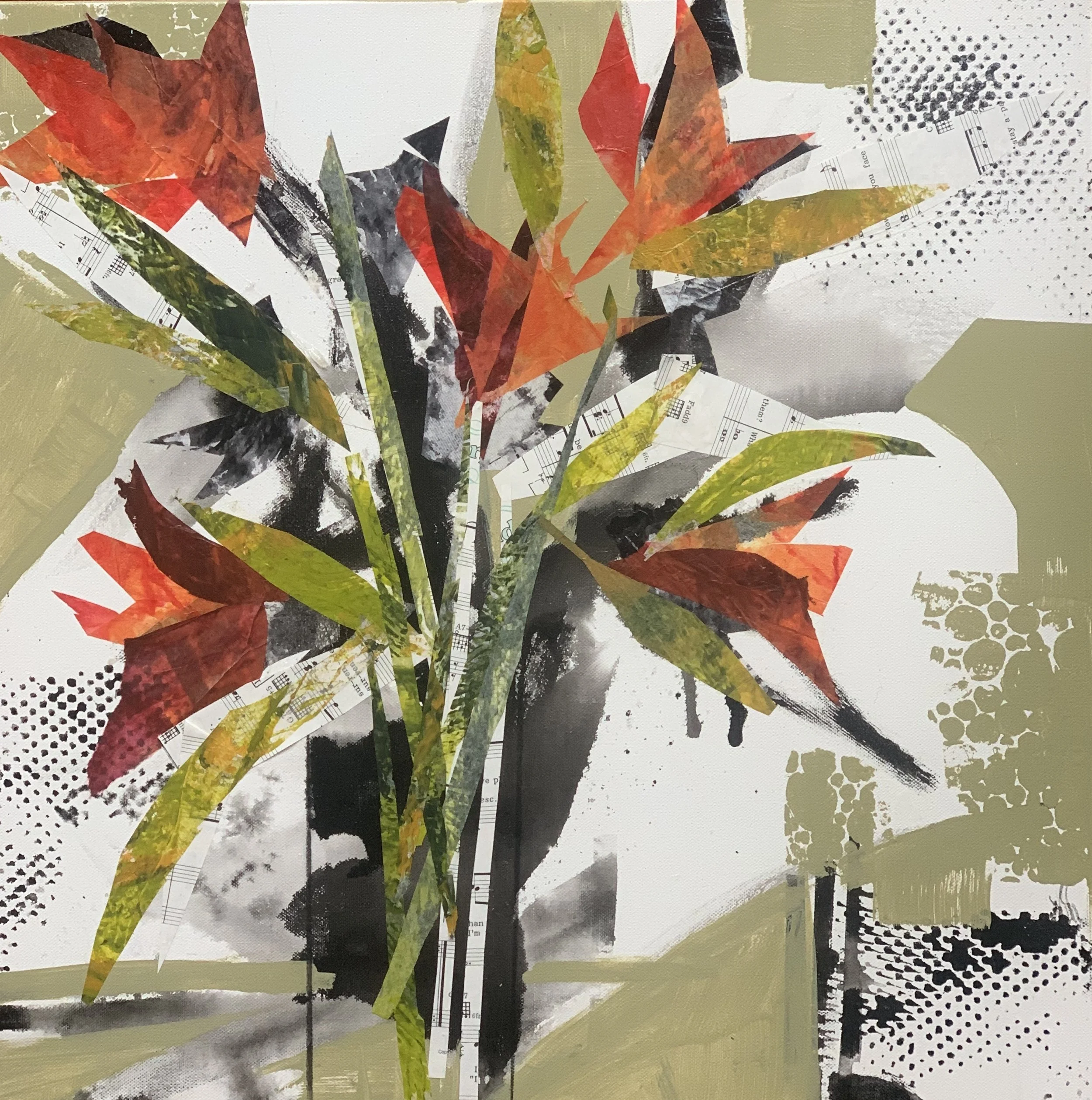 Red Flowers 20"x20" $500