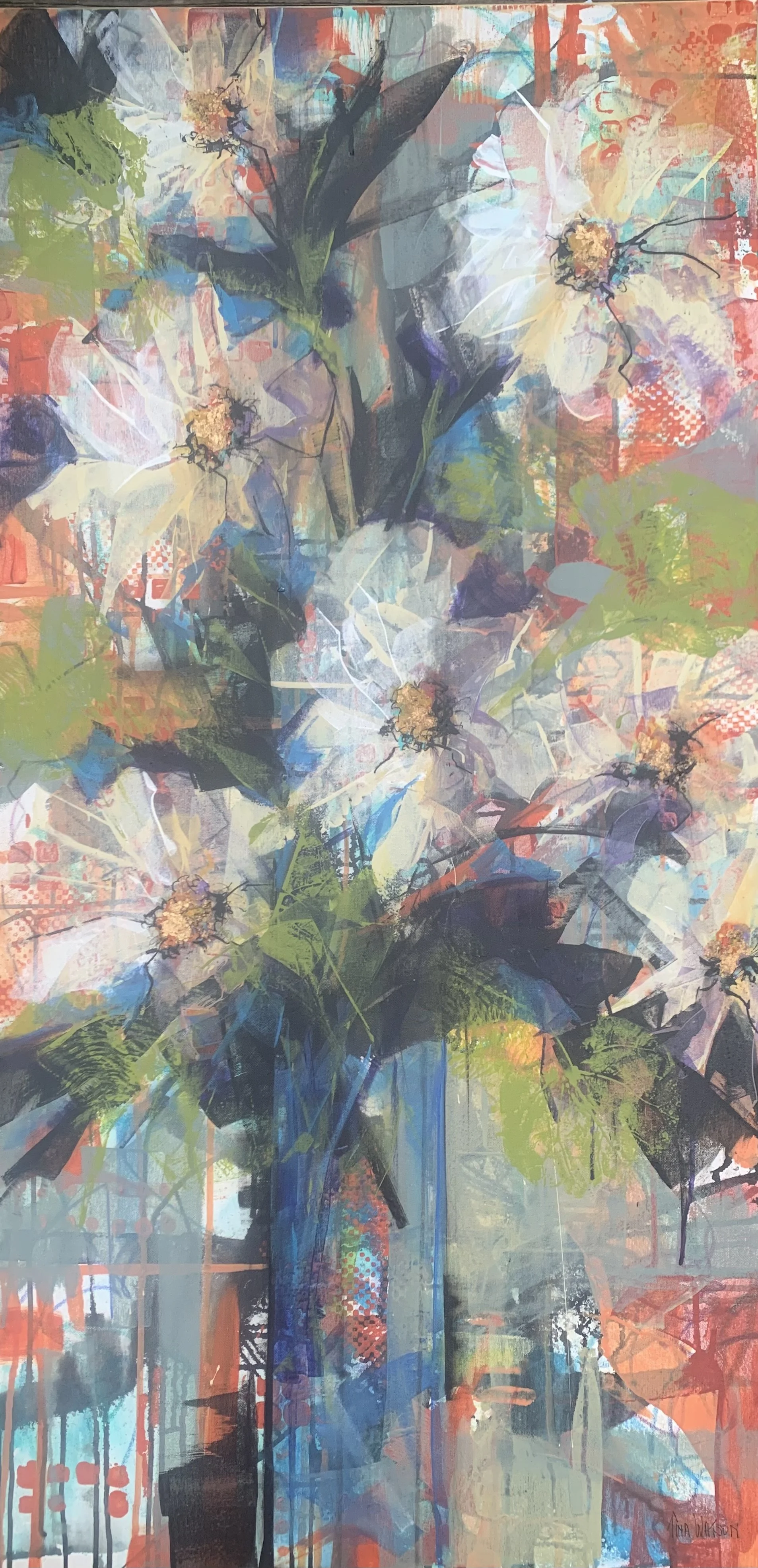 White Flowers 12"x24"  $450