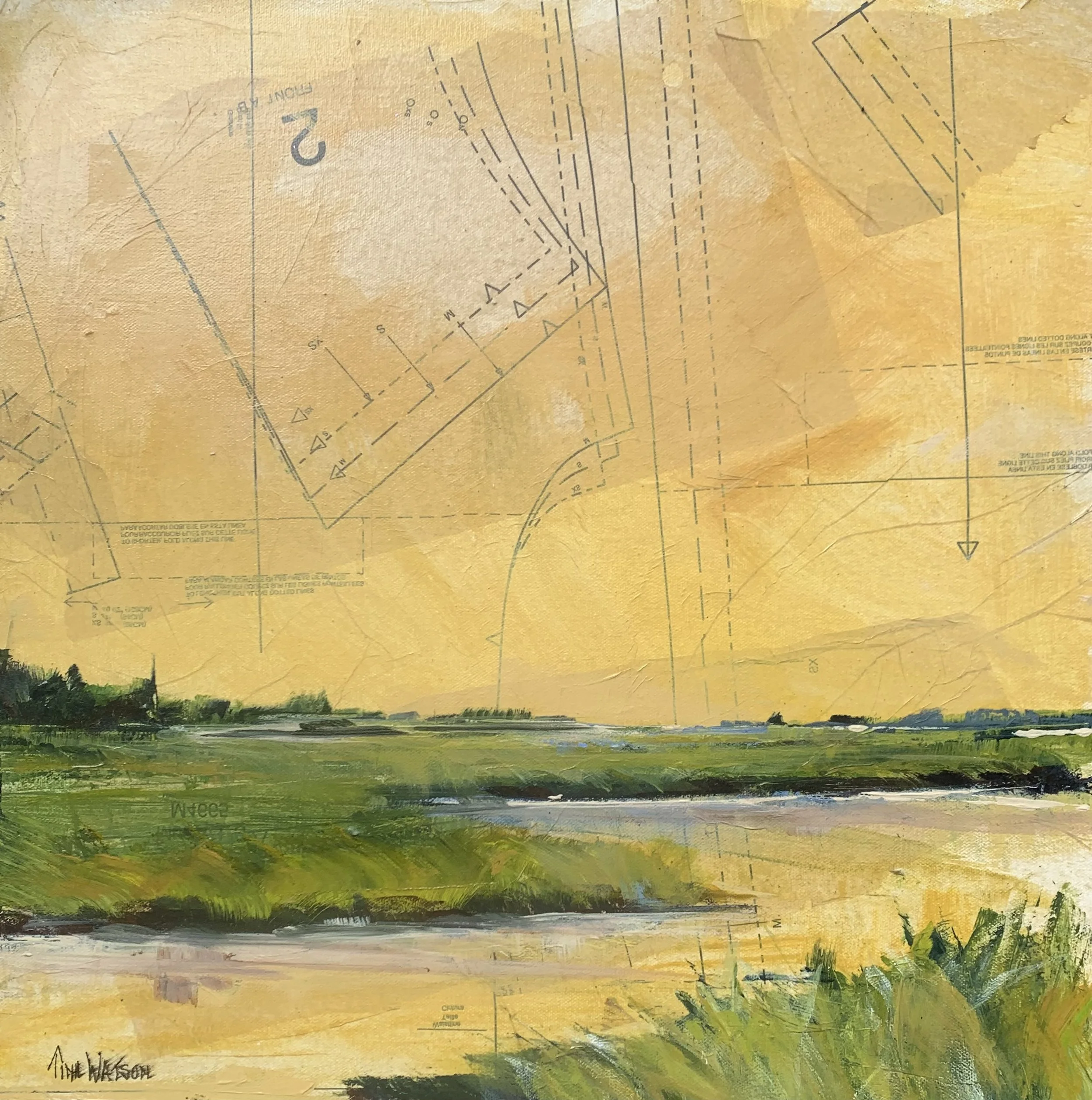  Yellow Sunrise 20"x20" $500