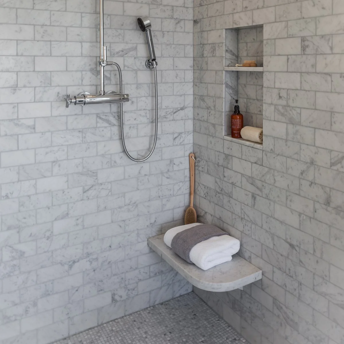 Shower Stool vs. Builtin Bench Our Guide — Capella Design