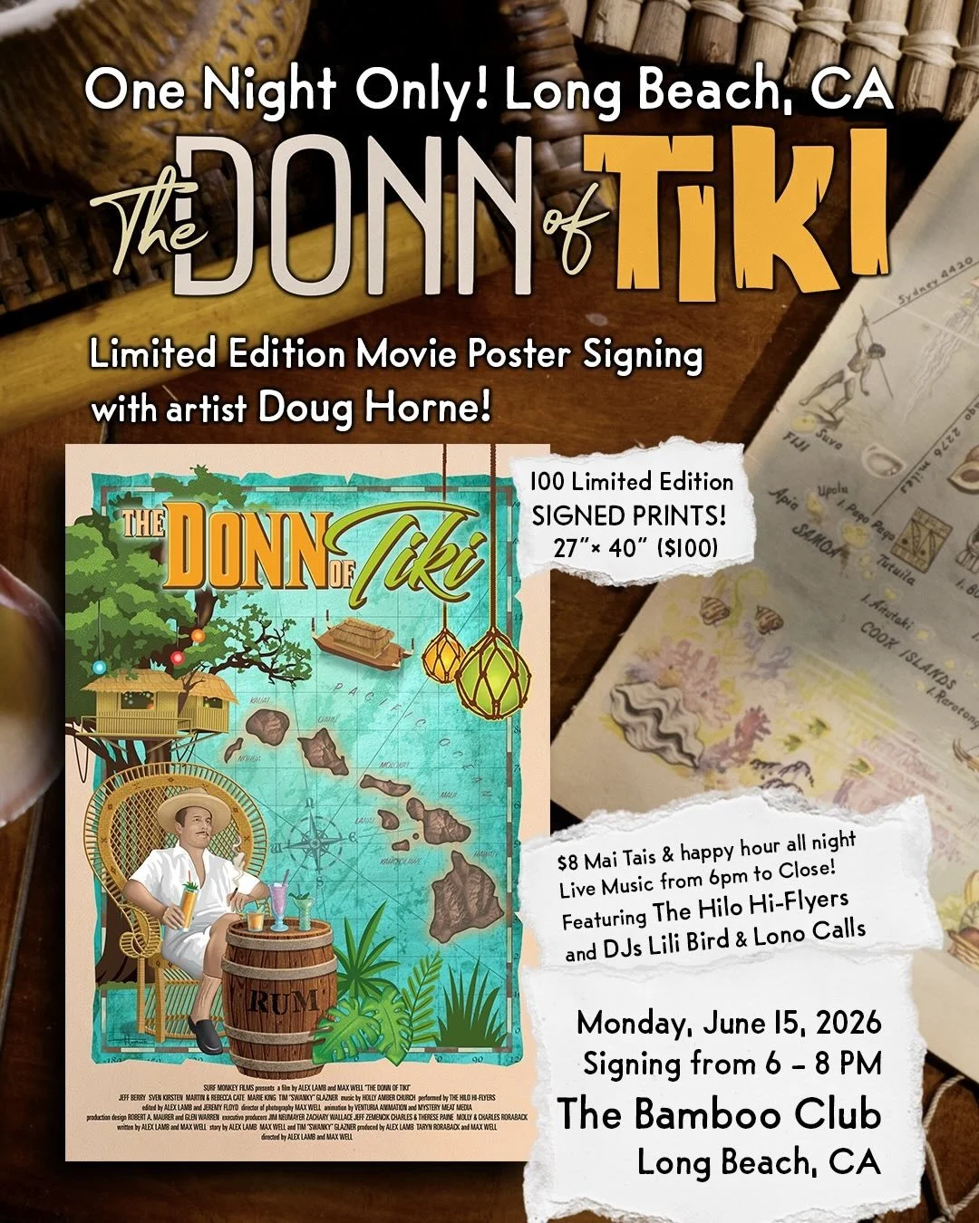 The Donn of Tiki Poster Signing with Doug Horne &amp; Live Music by the Hilo Hi-Flyers &amp; DJs Lili Bird &amp; Lono Calls
