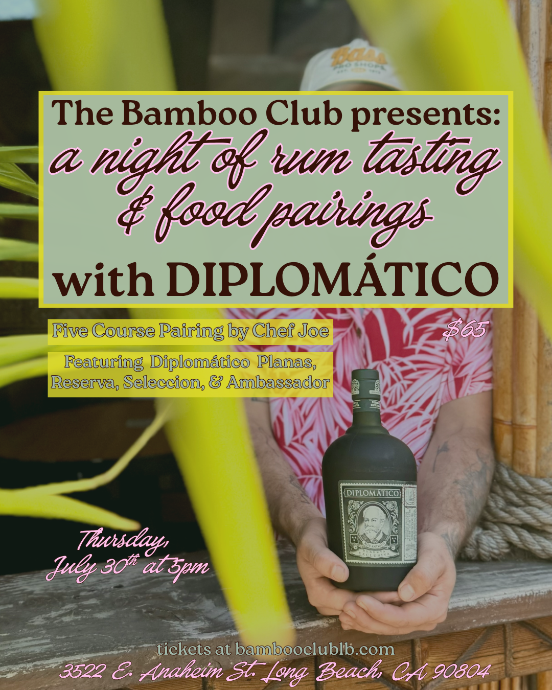 The Bamboo Club Presents: A Night of Rum Tasting & Food Pairings with Diplomático