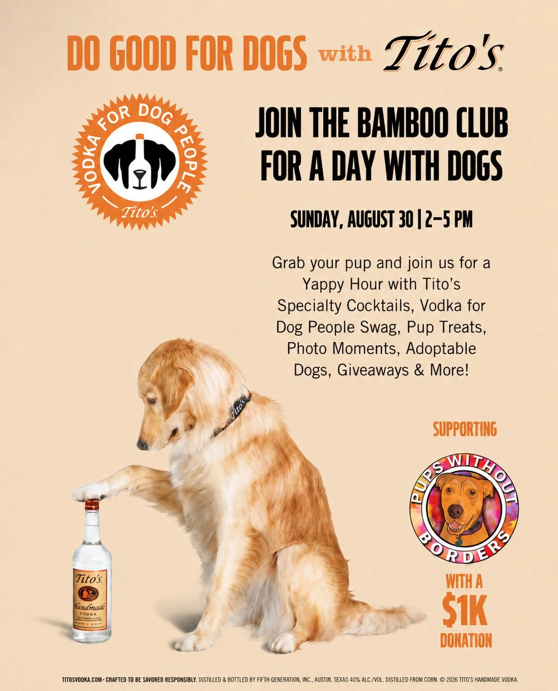 Do Good For Dogs with Tito's & Pups Without Borders