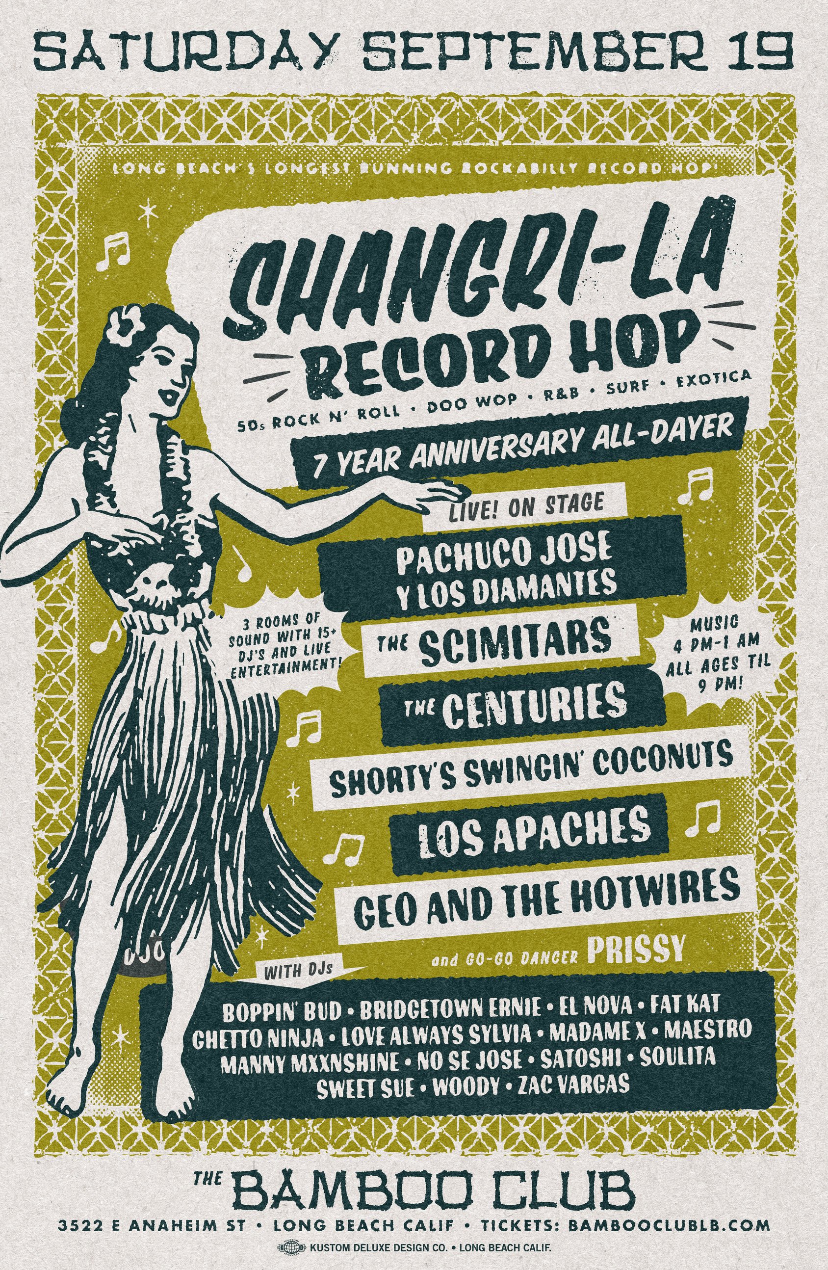 Live at Bamboo Club presents: Shangri-La Record Hop 7 Year Anniversary All-Dayer